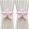 Uoocg 2 fermatenda a forma di cartoni animati, cinghie per tende, fibbia per la cameretta dei bambini, decorazioni (stelle marine rosa)