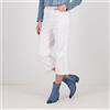 PARKER & ROWE Jeans cropped con frange con strass