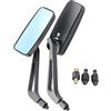 TKSE Specchietto Retrovisore Moto, 2 Pezzi Specchietto Retrovisore Moto Specchio Manubrio Universale Rettangolare in Lega di Alluminio Compatibile con Honda Fury Grom Ruckus Kawasaki Yamaha Suzuki
