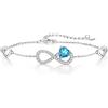 Qings Bracciale Infinito Donna Argento 925 con Tanzanite Infinity Cuore Dicembre Pietre di Nascita Bracciali Regolabile Gemma Braccialetto, Gioielli Regalo Compleanno Natale per Mamma Donne Ragazze