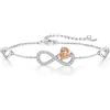 Qings Bracciale Infinito Donna Argento 925 con Citrino Infinity Cuore Novembre Pietre di Nascita Bracciali Regolabile Gemma Braccialetto, Gioielli Regalo Compleanno Natale per Mamma Donne Ragazze