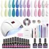 Lictin Kit Unghie Gel Completo,Primavera e Estate,12 Colori * 8ml Set Semipermanente Unghie Completo con 36W LED Lampada UV Nail Dryer,nail remover,strumenti per la manicure