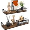 HORLIMER 2 Pezzi di Mensole da Muro a Forma di Rombico, Mensola da muro con il Design Speciale ed Elegante, Stile Rustico per Salotto, Camera, Bagno, Cucina, Ufficio