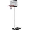 HOMCOM Canestro Basket per Adulti Tabellone Regolabile in PVC e Ruote