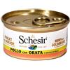 Schesir, Cibo Umido per Gatti Adulti Pollo Orata Filetti in Brodo - (24 Lattine da 70g)