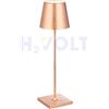 Zafferano SRL Lampada da Tavolo Led Dimmer POLDINA PRO TAVOLO Bianco Opaco Goffrato RAL 9003 + Decoro Foglia Rame Diam.111x380mm 2.2W IP65 Zafferano LD0340RFR