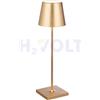 Zafferano SRL Lampada da Tavolo Led Dimmer POLDINA PRO TAVOLO Foglia Oro Diam.111x380mm 2.2W IP65 Zafferano LD0340BFO