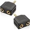 Mobi Lock 2 Pezzi Splitter Audio a Y da 3,5 mm - 1 Maschio a 2 Femmine per Lettori Multimediali e Dispositivi Audio - Consente a Due Persone di Ascoltare la Stessa Fonte