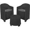 IPAE PROGARDEN - SET LUNA TAVOLINO CON DUE POLTRONE CON CUSCINI ANTRACITE SLUC06AG