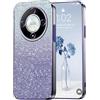 PanXCase Glitter Cover per Honor Magic6 Lite/Honor Magic 6 Lite - Custodia Trasparente Bling Disegni Elegante Brillantini Ultra Sottile Antiurto Ragazza Donna Cover (Viola)