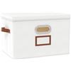 OUTBROS Scatole portaoggetti con coperchio, Cesto per scaffali, Cesti pieghevoli a cubo, contenitori in tessuto pieghevole, 45 x 30 x 30 cm, Bianco, 1 Pezzi