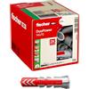 Fischer 20x Tasselli DuoPower, 14 x 70 mm, per Muro pieno, Mattone Forato, Cartongesso, 538254