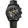 TYBERLEY Pagani Design 1779 Lusso Uomo Orologio al quarzo Luna Cronografo Scheletro AR Sintetico Zaffiro VK63 Movimento Cinturino in pelle impermeabile Sportivo orologio Completo nero