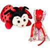 DANCEWEAR Festa della Mamma - Peluche Coccinella Portafortuna - Portachiavi Borsellino - Bouquet Rosa Rossa - Prodotto Artigianale - Confezione Regalo