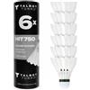 Talbot-torro Set di 6 volani per badminton torro tech hit 750, piume naturali