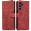 Namenand Cover per Samsung Galaxy A15 4G / 5G,PU Pelle Custodia a Libro Portafoglio Chiusura Magnetico Case - Rosso