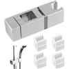Granvoo Supporto Soffione Doccia per Barra per Saliscendi, Staffa Doccia Universale, Supporto per Asta Doccia Senza Foratura, Ricambio Supporto Doccetta Installazione Semplice, ABS, Argento
