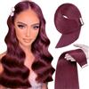 YDDM Extension Capelli Veri Biadesivo 20pcs 60cm 50g Rosso borgogna extension biadesive capelli veri Tape In Extension Capelli Veri Extension Adesive Capelli Veri(24inch,99J#)