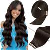 YDDM Extension Capelli Veri Biadesivo 20pcs 60cm 50g Nero Naturale extension biadesive capelli veri Tape In Extension Capelli Veri Extension Adesive Capelli Veri(24inch,1B#)