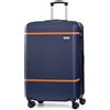 AnyZip valigia grande leggero ABS PC rigida trolley con 4 Ruote e Serratura a TSA Combinazione (XL,Blu scuro)