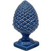 sicilia bedda - Pigna in Ceramica Siciliana con Base Quadrata - Prodotto realizzato a Mano - Pigna decorativa (Altezza 15 Centimetri, Blu Antico)