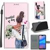 LeviDo-EU LeviDo Cover Compatibile per Huawei P20 Lite 2018 Silicone Libro PU Pelle Magnetica Flip Portafoglio con Corda Disegni Antiurto Bumper Motivo Custodia Resistente Protettiva Case, Ragazza