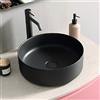 LIBEROSHOPPING Lavabo d'appoggio rotondo in ceramica 40 cm Nero Opaco - LIBEROSHOPPING