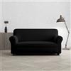 Italian Bed Linen Più Bello Copridivano Bielastico, 97% Poliestere + 3% Elastan, Nero, 2 Posti