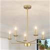 QAREHL Moderno Lampadario Dorato 5 Luci, Lampada a Sospensione