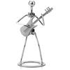 Cyrank Statua del chitarrista, giocatore di musicista di ferro Statuetta da collezione Chitarra di metallo Scultura Decorazione musicale Decorazione musicale rock Statua di chitarrista statuette di musicisti