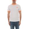 SUN68 T-Shirt Uomo Logo Fluo T34125 Bianca Manica Bordi macrologo Cotone PE24 S