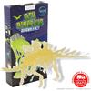Boooh.it 3D PUZZLE KIT DINOSAUR GLOW IN THE DARK : STEGOSAURO DINOSAURO FLUORESCENTE ARANCIONE SI ILLUMINA AL BUIO