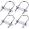 QUARKZMAN M6x40x90mm Tondo U Bullone x 4 Set Acciaio U Bullone per Asse e Rimorchio Foglia e Tubo, [Argento Tono]