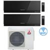 Mitsubishi Climatizzatore Condizionatore Mitsubishi Kirigamine Zen Wifi Nero Dual Split Inverter 12000 + 15000 BTU con U.E. MXZ-3F54VF classe A+++ /A++ NOVITÁ