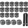 Ejoyous 20 Pezzi Tappo Bulloni Ruota, Tappo Copri Bullone Ruota Universale 17mm Tappo Vite Auto con Strumento di Rimozione Tappo Protezione Bullone Ruota Tappo Dado(Grigio)