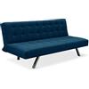EVERGREENWEB MATERASSI & BEDS EVERGREENWEB - Divano Letto Clic Clac in Tessuto colore Beige. Divano Letto 3 posti dal Design Moderno, Prontoletto pratico e comodo con materasso in Foam - Modello Scarlett (Blu)