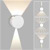 HaoDrisk Applique da Parete Interno, Moderno Applique da Esterno IP65 Impermeabile Applique da Parete Forma del Fascio Regolabile Luce Bianco Caldo 3000K Lampada da Parete Bianco Per Balconi, Corridoi, Camere