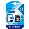 VERBATIM SCHEDA MICRO SDXC VERBATIM 64GB PREMIUM UHS-1 CLASS 10