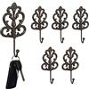 Relaxdays Ganci Appendiabiti da Parete, Set da 6, Vintage, HLP: 17 x 8,5 x 4,5 cm, Attaccapanni Ghisa, Ingresso, Marrone