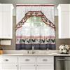 Achim Hard Window Rods Finestra Morbida Tier & Swag, Poliestere, Borgogna, W 24 x L 57 (1 Panels)
