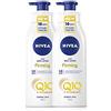 NIVEA Lozione per il corpo rassodante leggera Q10 + vitamina C, confezione da 2 (2 x 400 ml), crema nutriente rassodante con Q10 e vitamina C, NIVEA Soft Moisturising Cream for Firm Skin