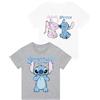 Disney Maglietta Bambina Stitch | Magliette Bambina 2 Confezioni | Stitch Abbigliamento | Grigio 7-8 Anni