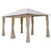 Sepercasa Gazebo da giardino con tende scorrevoli 3x4m per esterno pergola tessuto beige