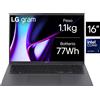 LG Notebook LG Gram 16 - 16Z90S Intel® Core™ Ultra 7 155H, 16GB RAM, 512GB SSD, 16, 1.1kg, Windows 11 Home, Nero