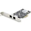 StarTech.com Scheda di rete 2.5 Gigabit a 2 porte - Ethernet PCIe da 2,5 Gbps NBASE-T, Intel I225-V, per PC, NIC Multi-Gigabit, LAN server PCI Express, Interfaccia [PR22GI-NETWORK-CARD]