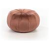 STONES HOME FURNITURE, Pouf Poggiapiedi Imbottito in Velluto, Poggiapiedi Divano, Tavolo da Trucco, Camera, Rotondo, Modello Kaia, Colore Rosa Antico, 36 x 36 x h 30 cm