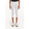 Tezenis Leggings Capri In Cotone Tinta Unita Bimba Bambina Bianco