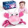 Adeokay Granchio Che Cammina Neonato, Giocattoli Bambina 1 2 Anni Idea Regalo Bimba 1 2 Anni Compleanno Giochi Neonato 3-6-9 MesiGioco Educativi Tummy Time Giochi Bambini 1 Anno