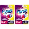 Clovin Purox PUROX UNIVERSAL Detersivo Lavatrice Capsule (40 Lavaggi) - Per tutti i tessuti, rimuove le macchie, ecologico, risciacquo completo, protezione anticalcare, doypack