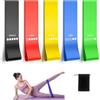 QZLSAYSL Elastici Per Il Fitness, Elastici Per Lo Yoga, Elastici Per Le Gambe, Elastici Per Il Fitness A Resistenza, Elastici Per I Fianchi, Elastici Per Il Pilates - set da 6 (nero)